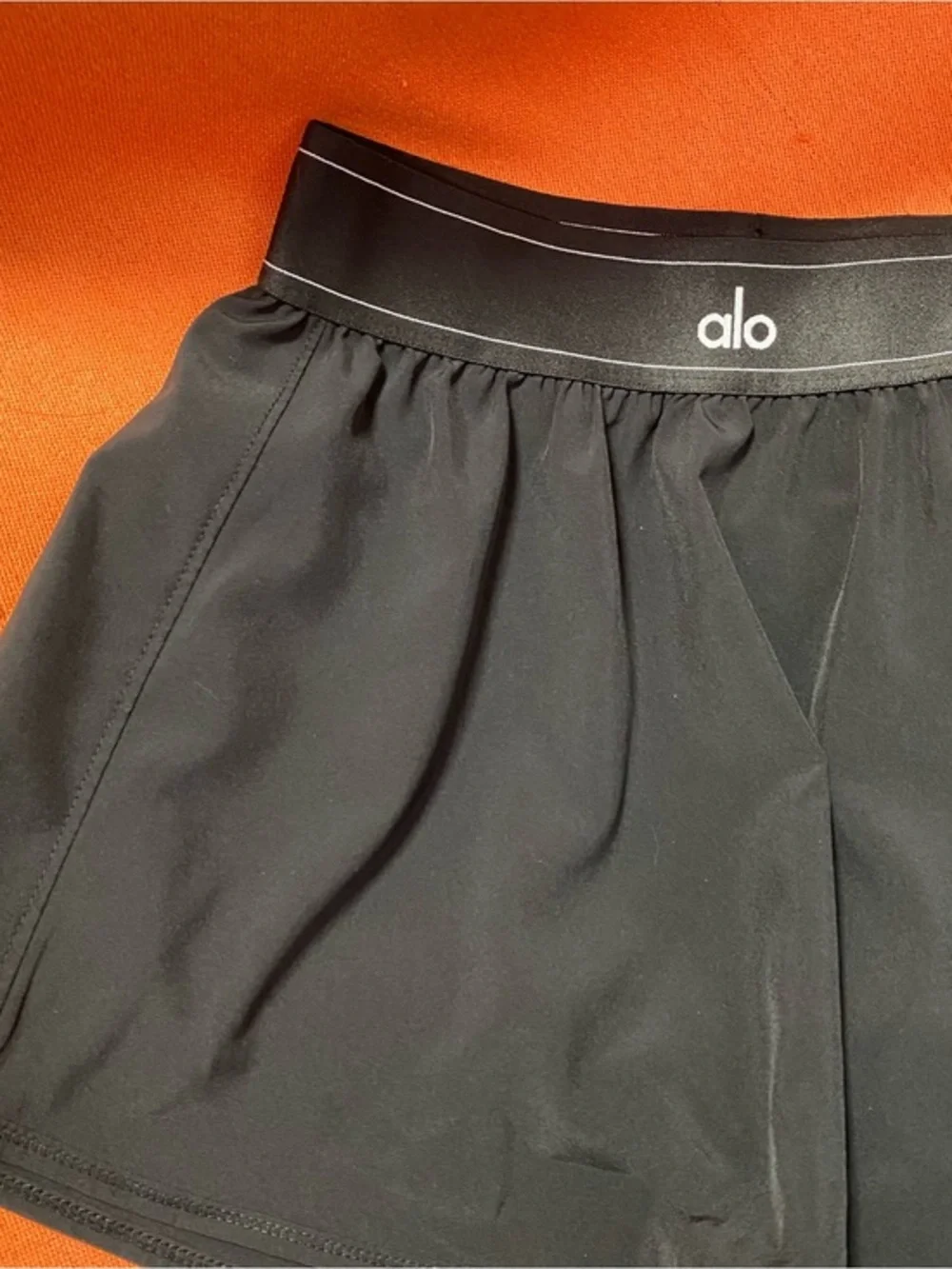 ALO Yoga Black Athletic Shorts with Elastic Logo Waistband